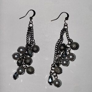 Vintage Dangle Sparkly Ball Long Earrings